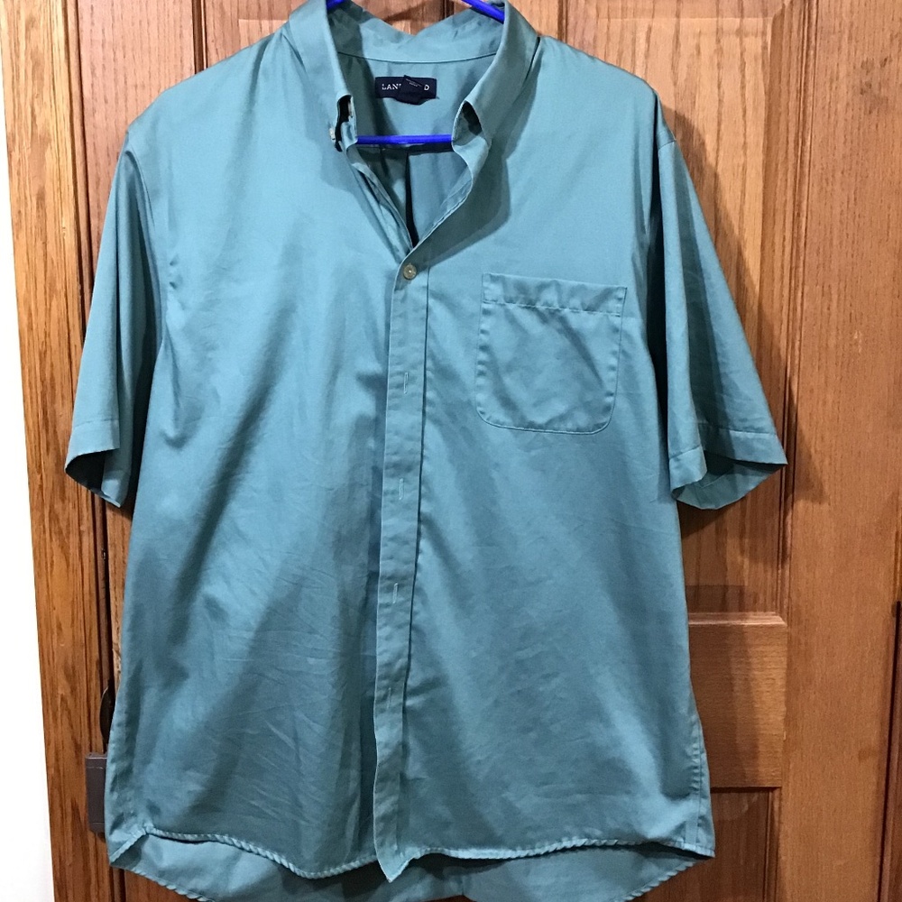 Lands’ End Men’s Short Sleeve Dress Shirt Size L (Good Cond- Pre-owned)